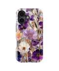 Purple Pressed Flower MagSafe iPhone Tough Case product image for iPhone 17, iPhone 16, and iPhone 16 Plus