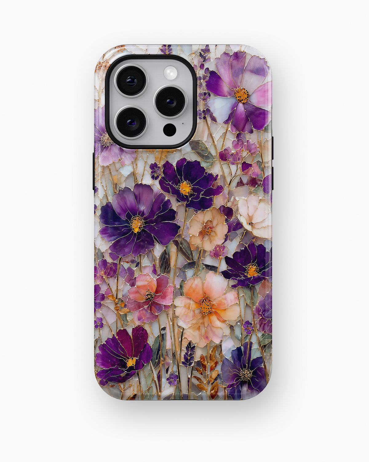 Purple Pansy Floral MagSafe iPhone Tough Case product image for iPhone Pro Max models