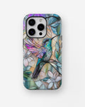 Stained Glass Hummingbird Floral MagSafe iPhone Tough Case product image for iPhone Pro models