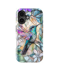 Stained Glass Hummingbird Floral MagSafe iPhone Tough Case product image for iPhone 17, iPhone 16, and iPhone 16 Plus