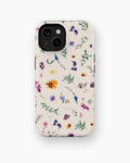 Cream watercolor wildflower bee shockproof case for standard iPhone models