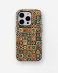 Vintage bohemian floral geometric mosaic tile shockproof case for iPhone Pro models
