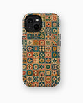 Vintage bohemian floral geometric mosaic tile shockproof case for standard iPhone models