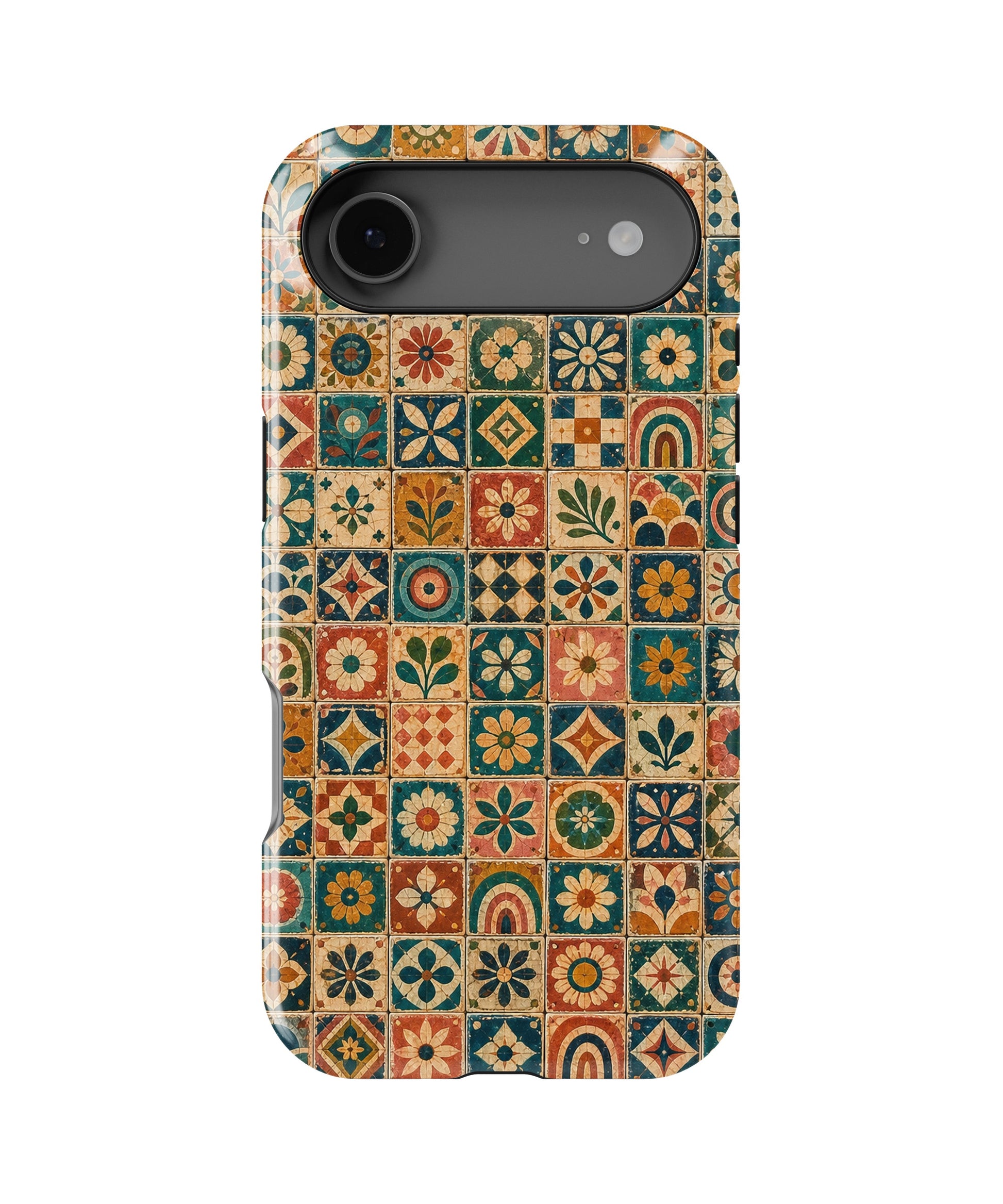Vintage bohemian floral geometric mosaic tile MagSafe iPhone tough case for iPhone 17 Air
