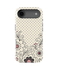 Cream black Y2K floral line art polka dot MagSafe iPhone tough case for iPhone 17 Air