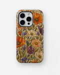 Orange purple wildflower stained glass mosaic shockproof case for iPhone Pro models