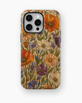 Orange purple wildflower stained glass mosaic shockproof case for iPhone Pro Max models