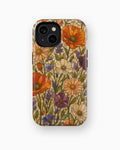 Orange purple wildflower stained glass mosaic shockproof case for standard iPhone models