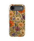 Orange purple wildflower stained glass mosaic MagSafe iPhone tough case for iPhone 17 Air