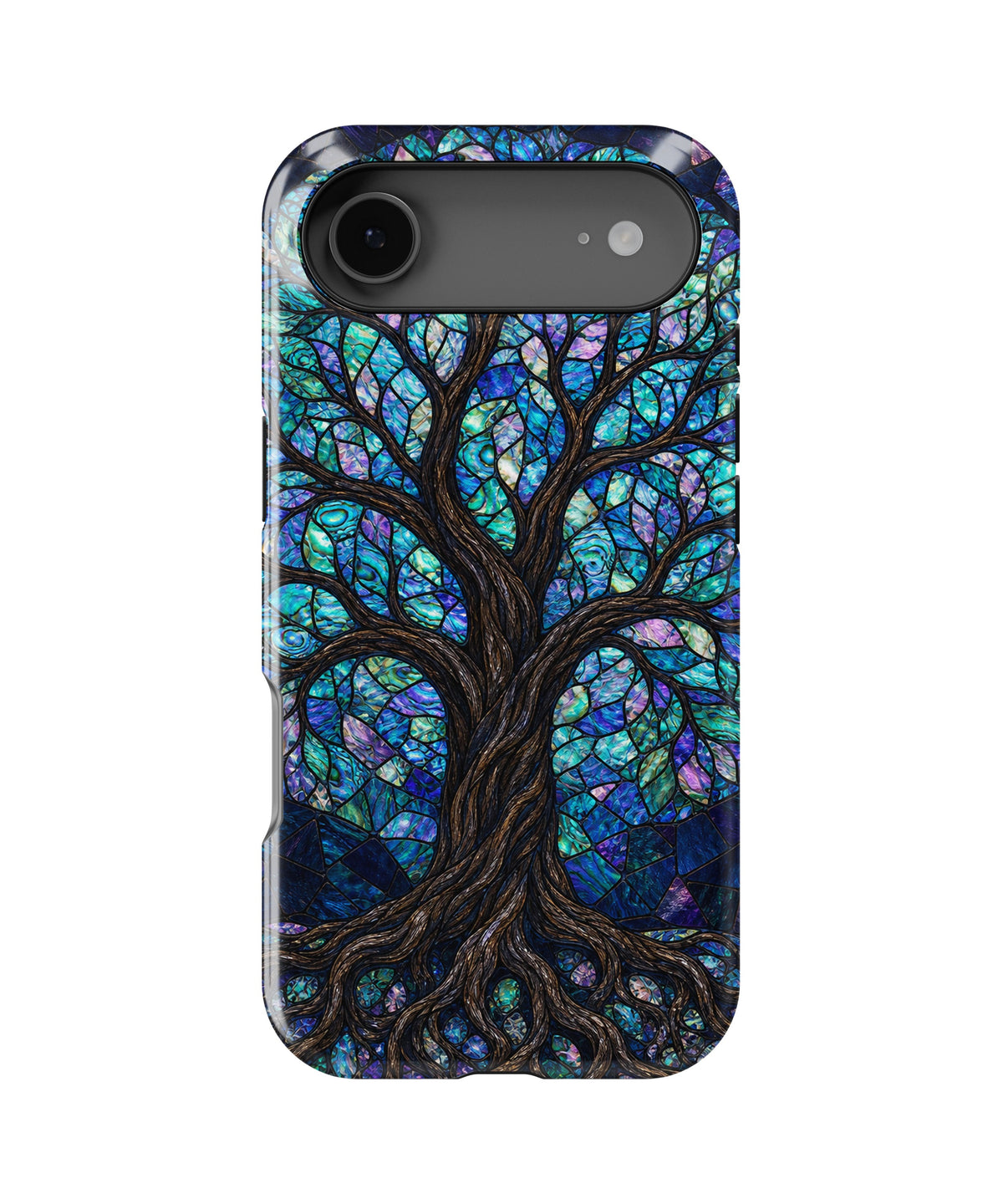 Iridescent blue abalone mosaic Tree of Life MagSafe iPhone tough case for iPhone 17 Air