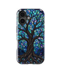 Iridescent blue abalone mosaic Tree of Life MagSafe iPhone tough case for iPhone 17