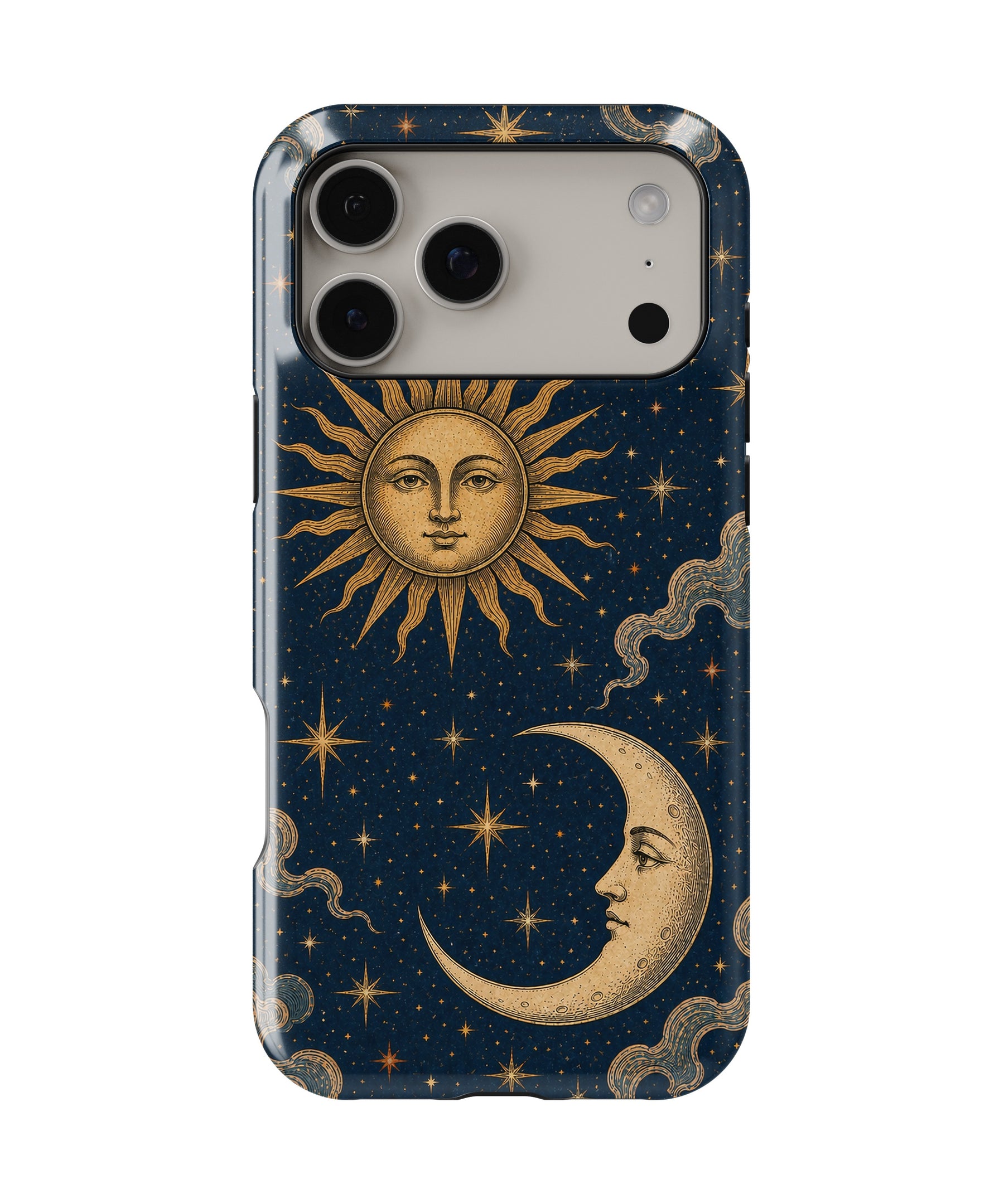 Vintage Celestial Sun and Moon MagSafe iPhone Tough Case – Custom Name Option