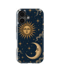 Vintage midnight blue sun and moon celestial MagSafe iPhone tough case for iPhone 17