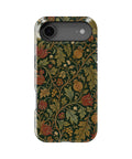 Forest green Arts and Crafts floral botanical MagSafe iPhone tough case for iPhone 17 Air
