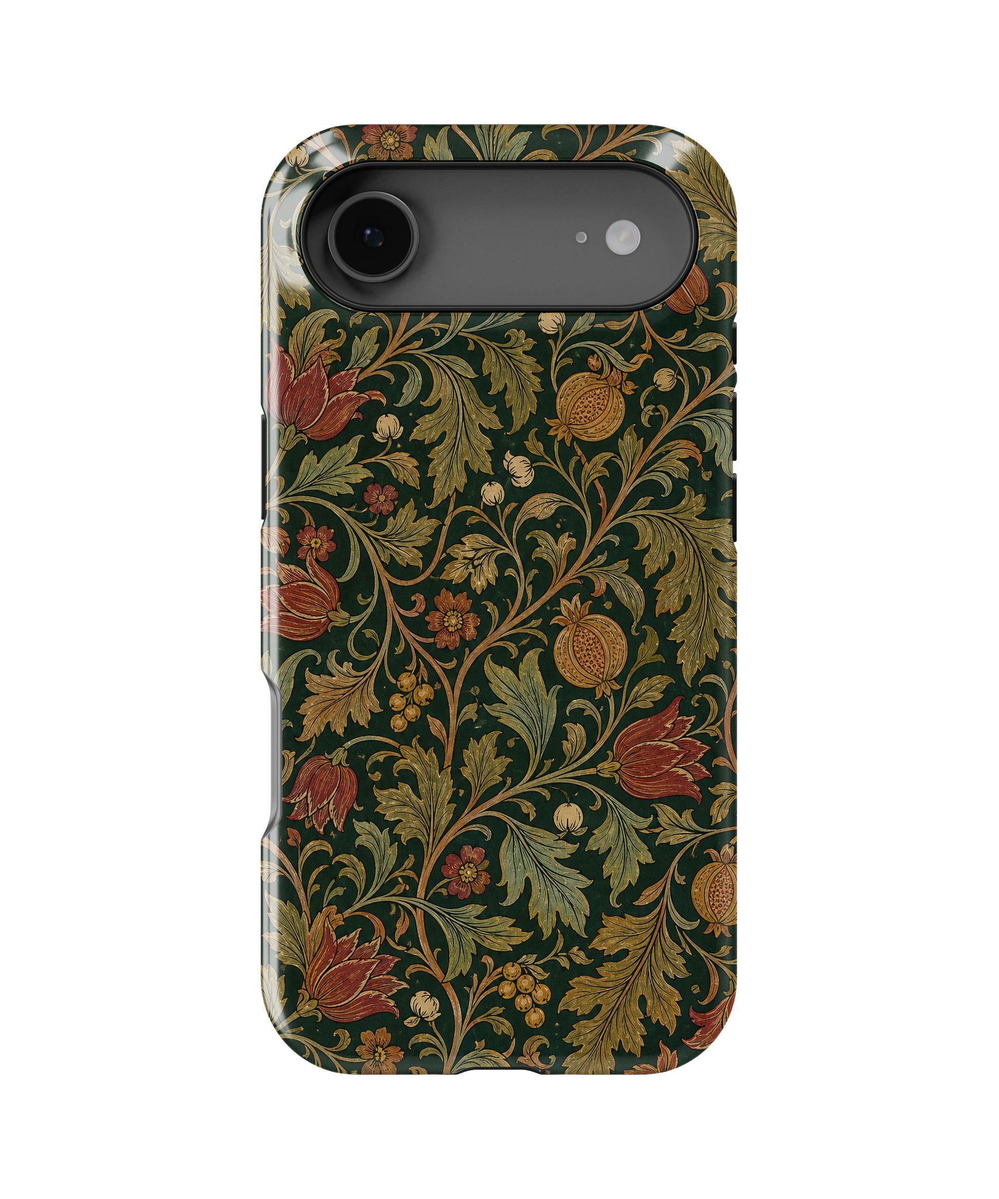 Forest green Arts and Crafts floral botanical MagSafe iPhone tough case for iPhone 17 Air