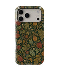 Forest green Arts and Crafts floral botanical shockproof MagSafe iPhone case for iPhone 17 Pro Max