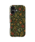 Forest green Arts and Crafts floral botanical MagSafe iPhone tough case for iPhone 17