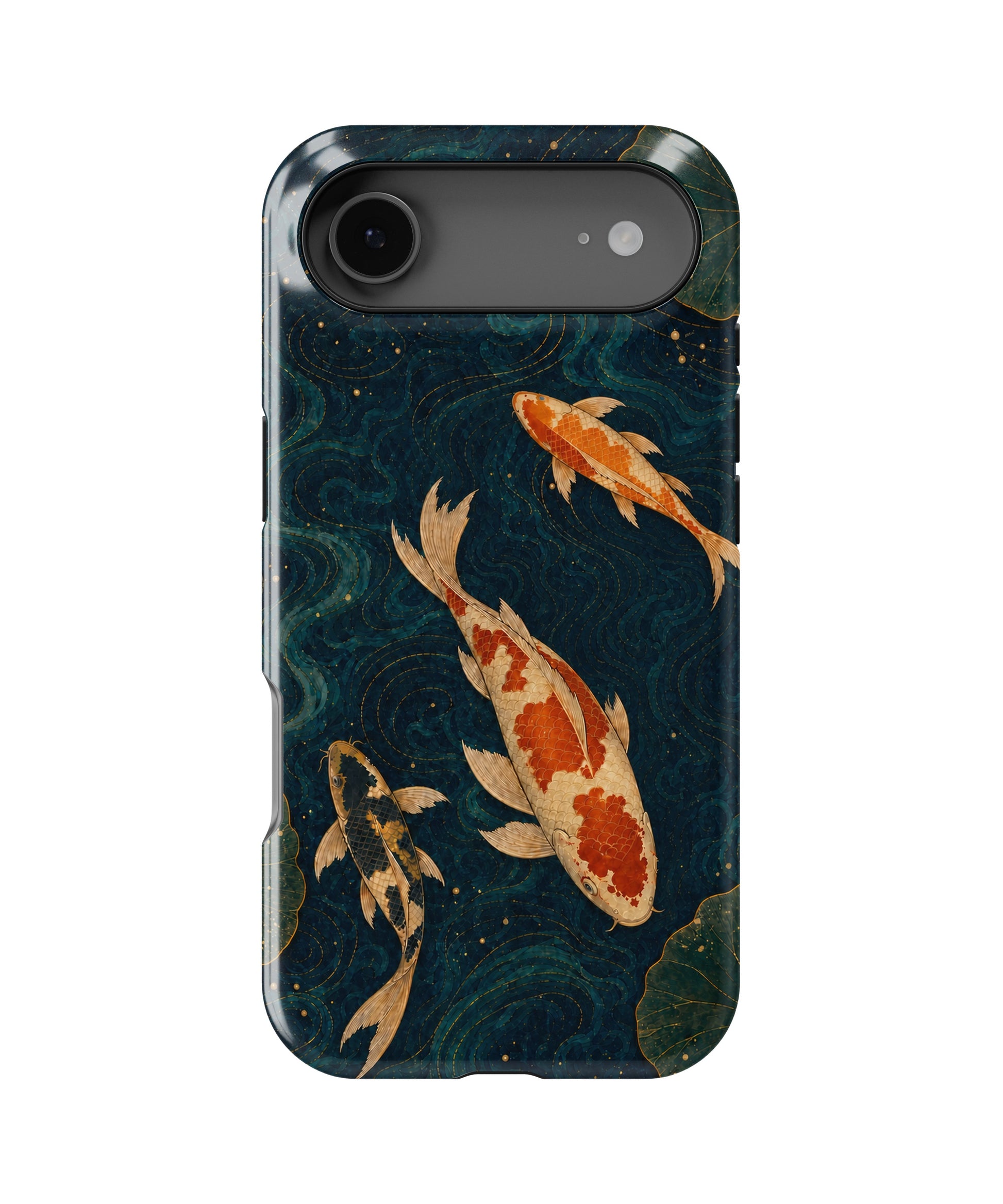 Japanese koi pond with dark blue water and gold ripples MagSafe iPhone tough case for iPhone 17 Air