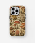 Vintage mushroom field guide woodland fungi shockproof case for iPhone Pro models
