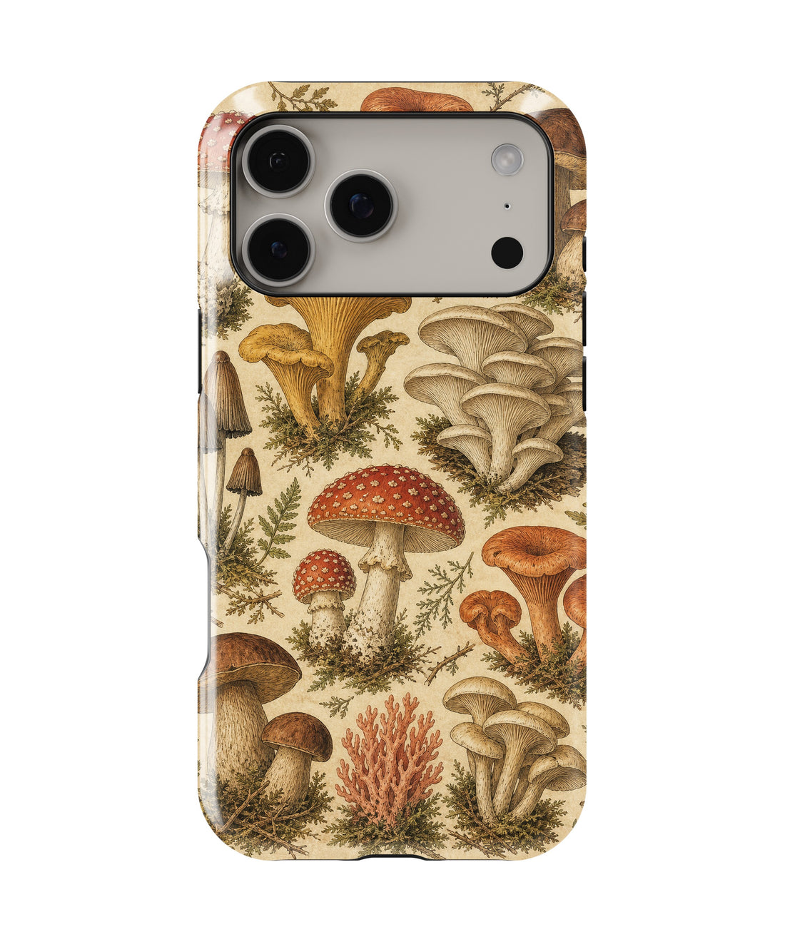 Vintage mushroom field guide woodland fungi shockproof MagSafe iPhone case for iPhone 17 Pro Max