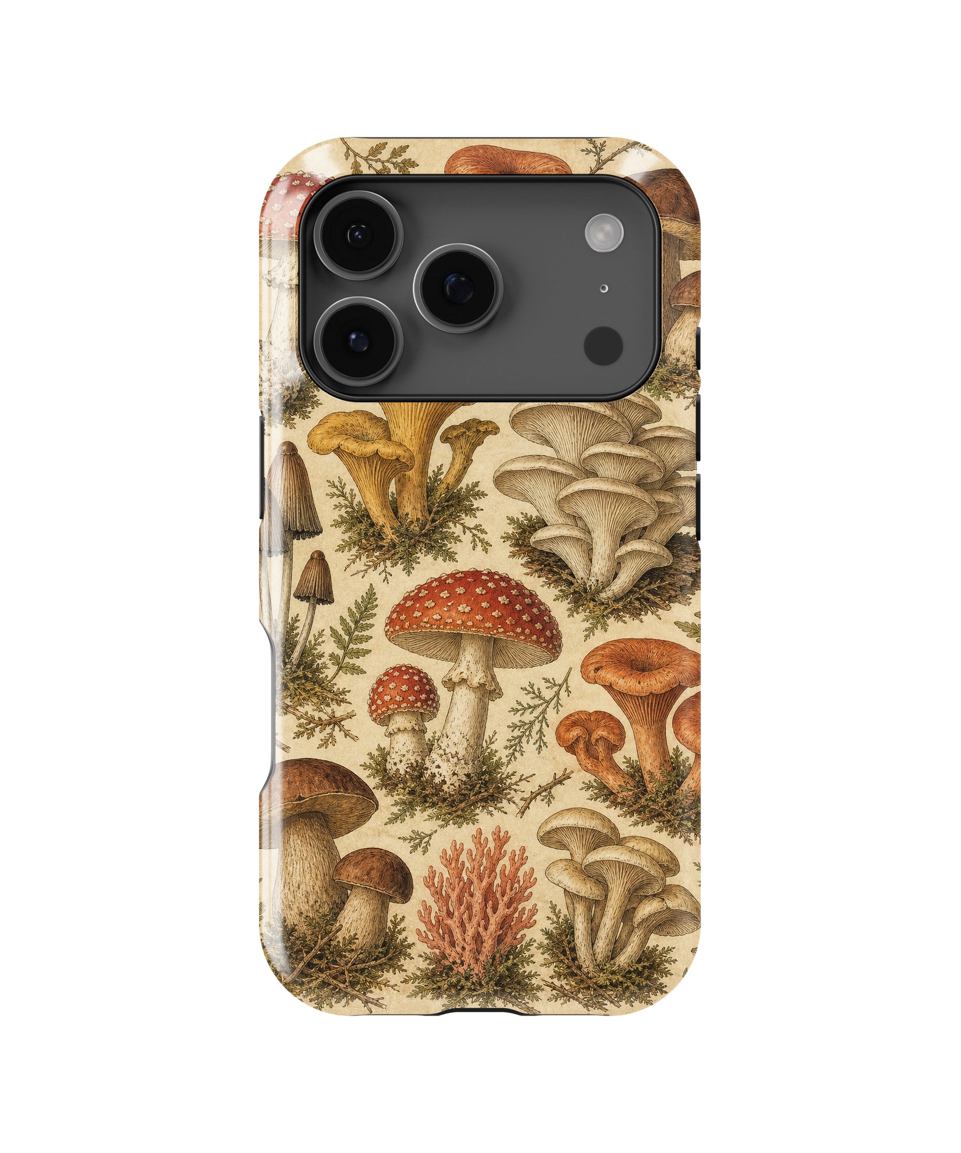 Vintage mushroom field guide woodland fungi MagSafe iPhone tough case for iPhone 17 Pro