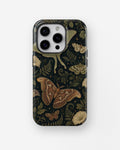 Dark academia luna moth night botanical shockproof case for iPhone Pro models