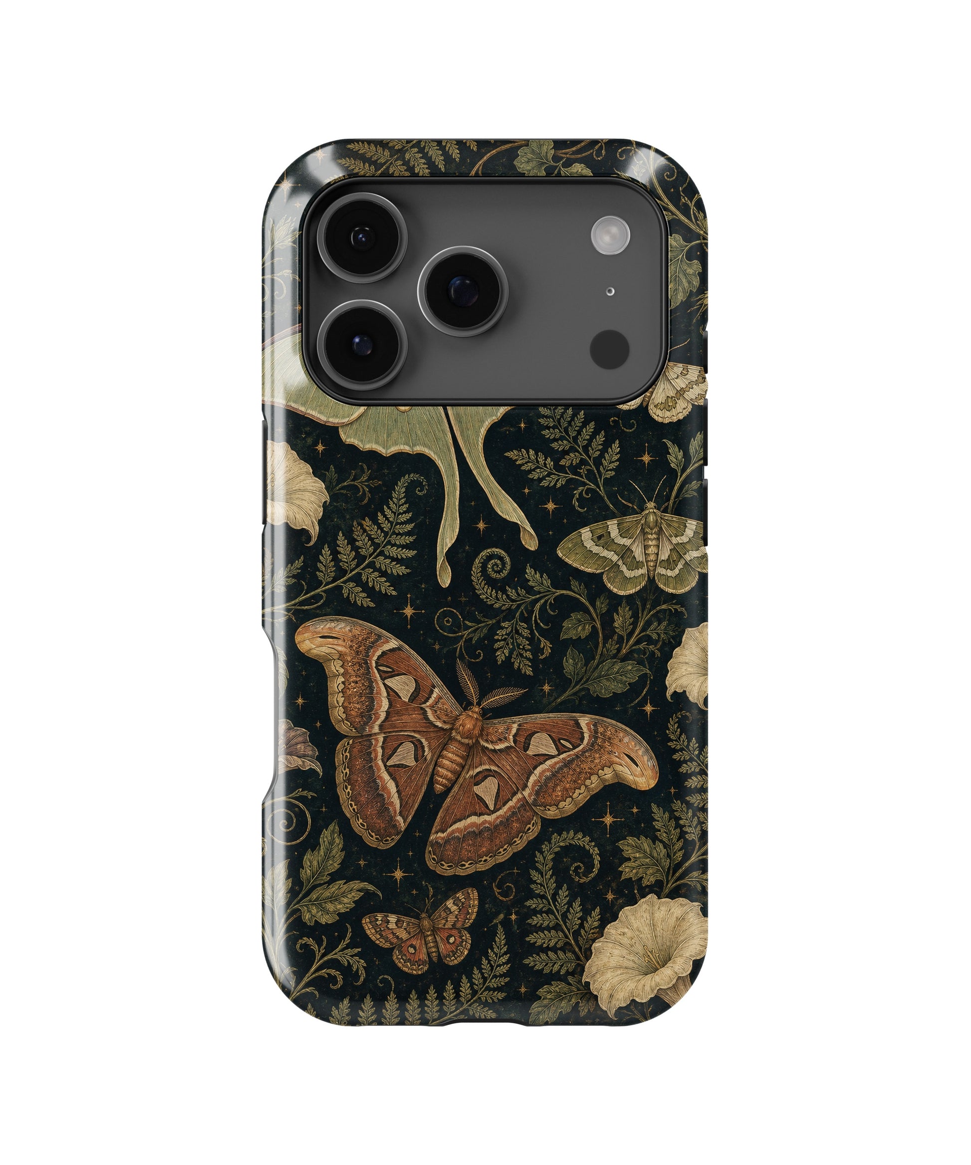 Dark academia luna moth night botanical MagSafe iPhone tough case for iPhone 17 Pro