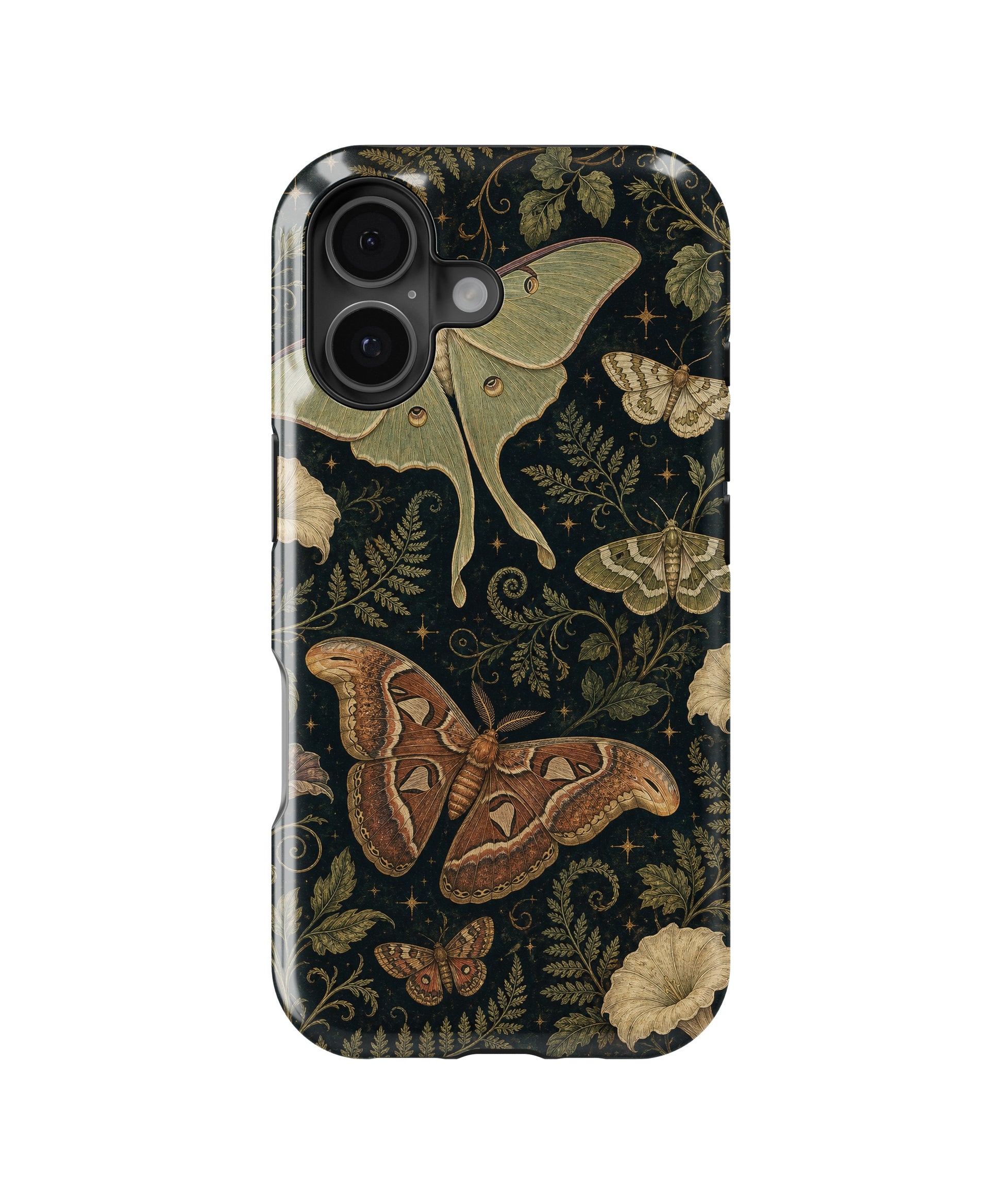 Dark academia luna moth night botanical MagSafe iPhone tough case for iPhone 17