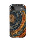 Blue rust gold tree ring mineral slice abstract MagSafe iPhone tough case for iPhone 17 Air