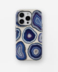 Blue violet agate geode slice collage shockproof case for iPhone Pro models
