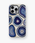 Blue violet agate geode slice collage shockproof case for iPhone Pro Max models