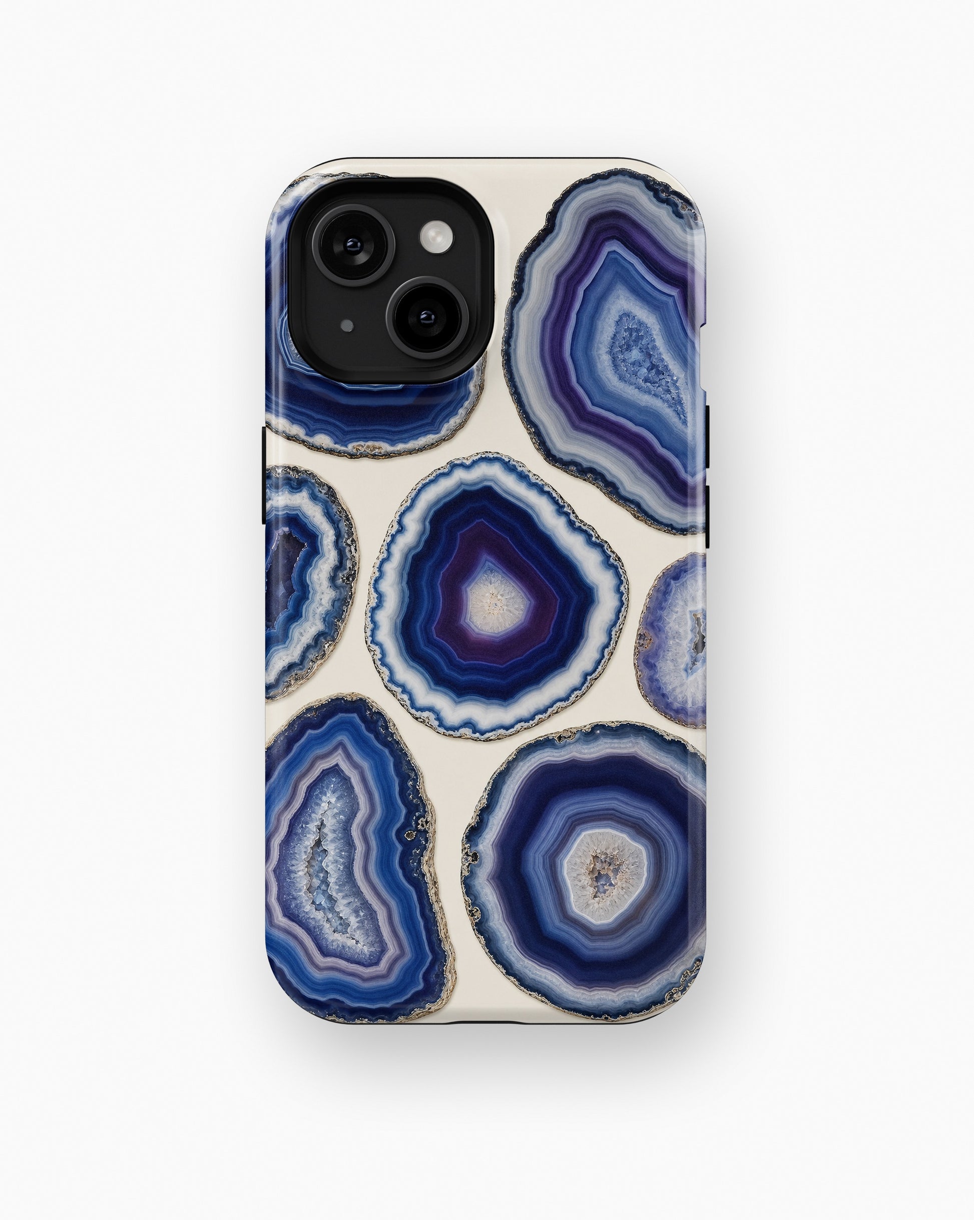 Blue violet agate geode slice collage shockproof case for standard iPhone models
