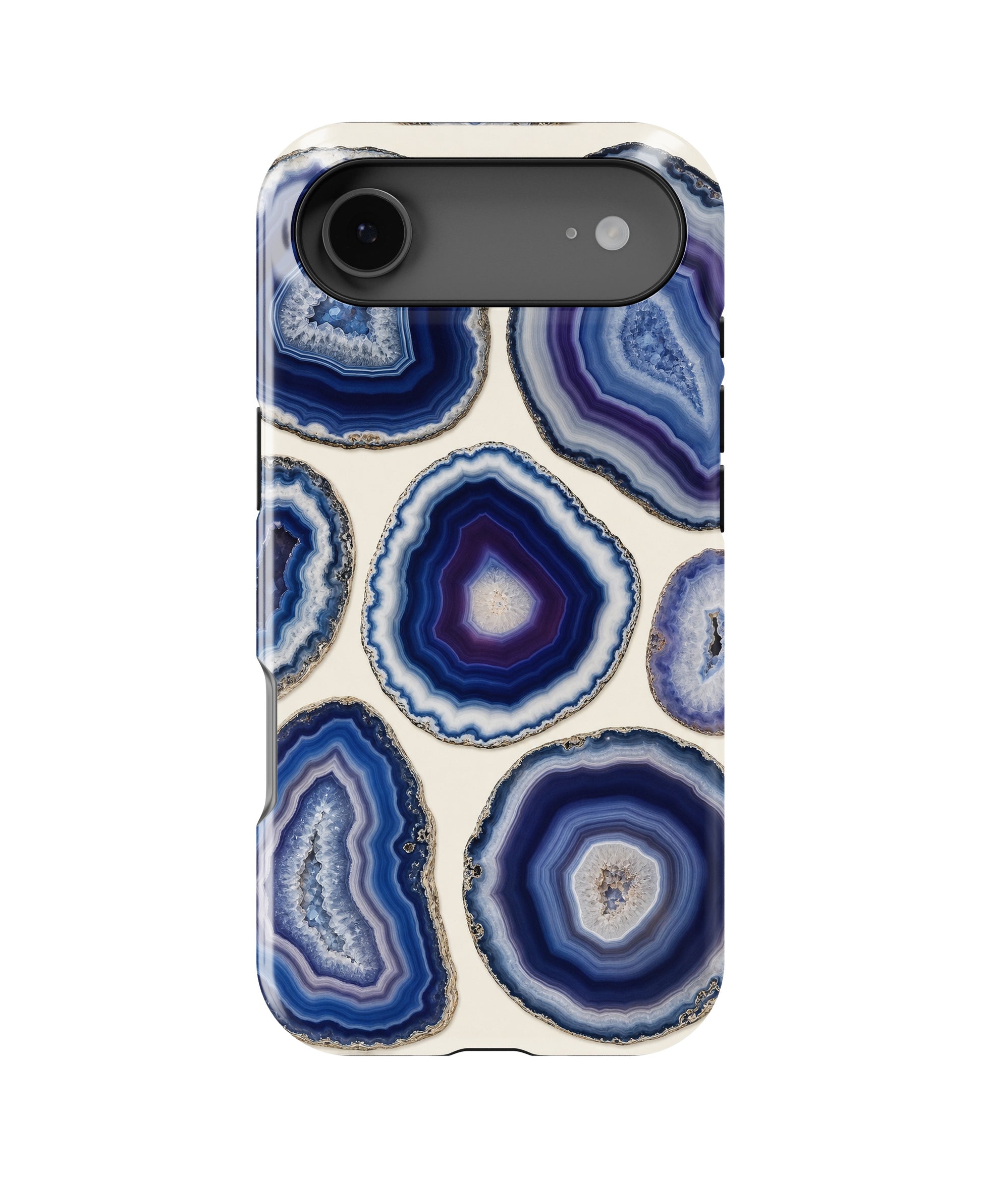 Blue violet agate geode slice collage MagSafe iPhone tough case for iPhone 17 Air