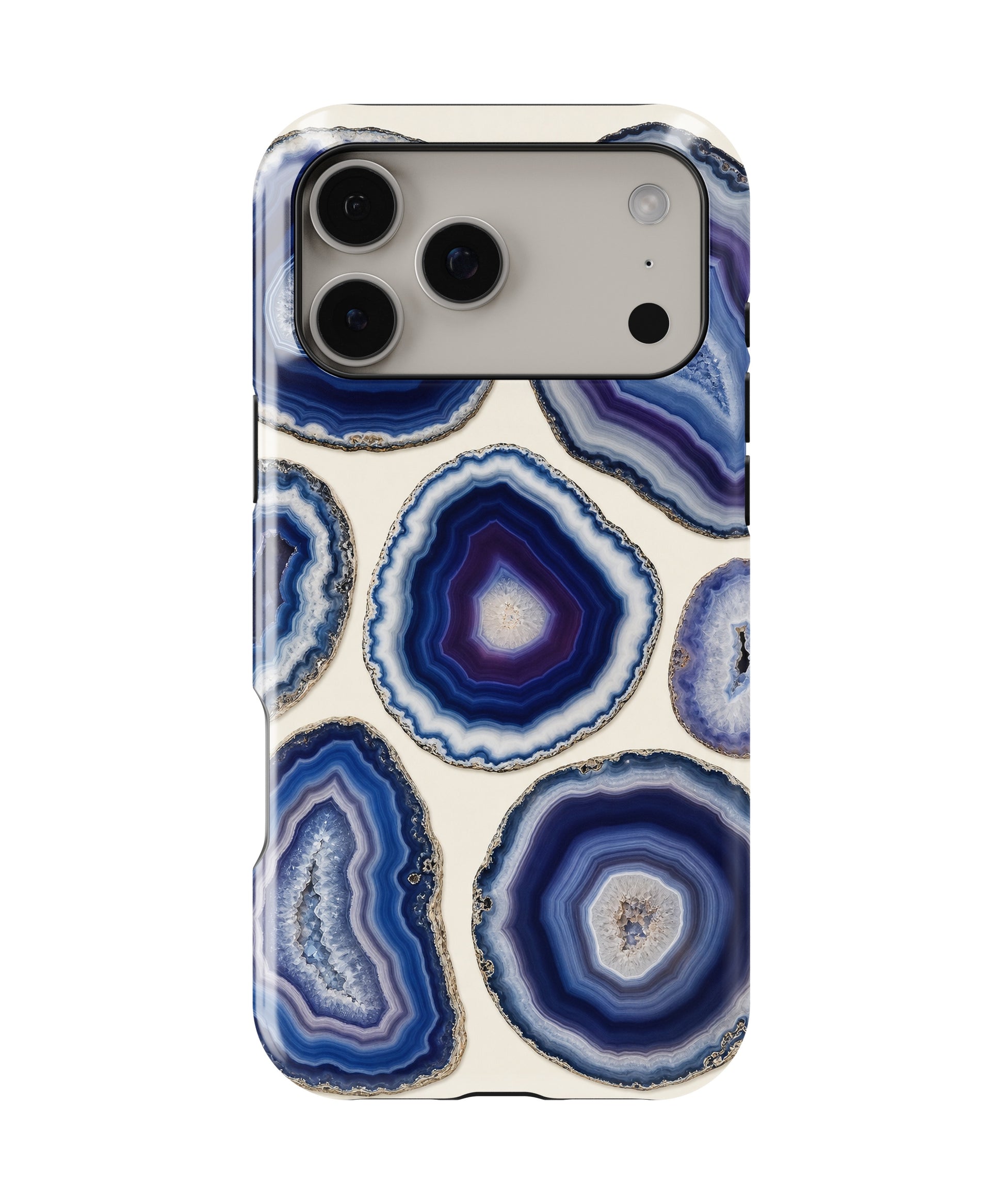 Blue violet agate geode slice collage shockproof MagSafe iPhone case for iPhone 17 Pro Max