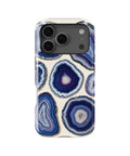 Blue violet agate geode slice collage MagSafe iPhone tough case for iPhone 17 Pro