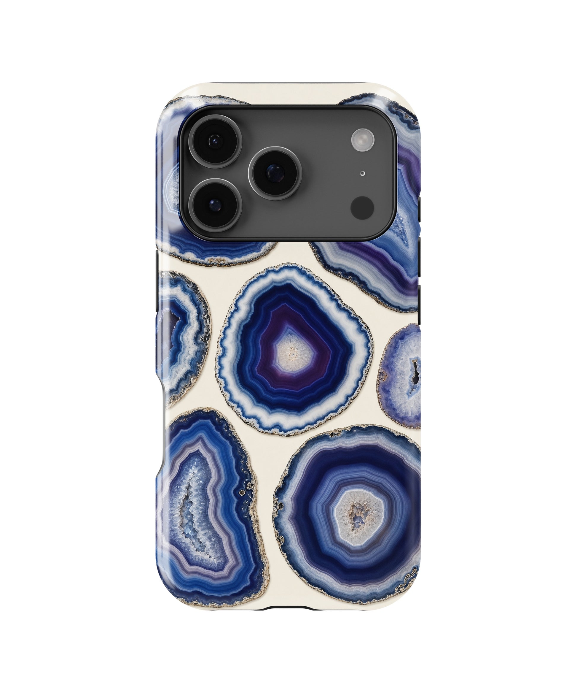 Blue violet agate geode slice collage MagSafe iPhone tough case for iPhone 17 Pro