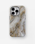 White gold clear quartz-inspired crystal geode shockproof case for iPhone Pro models