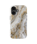 White gold clear quartz-inspired crystal geode MagSafe iPhone tough case for iPhone 17