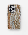 Pearl white copper rose-gold resin geode shockproof case for iPhone Pro models