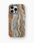 Pearl white copper rose-gold resin geode shockproof case for iPhone Pro Max models