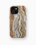 Pearl white copper rose-gold resin geode shockproof case for standard iPhone models