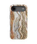 Pearl white copper rose-gold resin geode MagSafe iPhone tough case for iPhone 17 Air