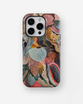 Colorful abstract ocean coral and sea-life collage shockproof case for iPhone Pro models