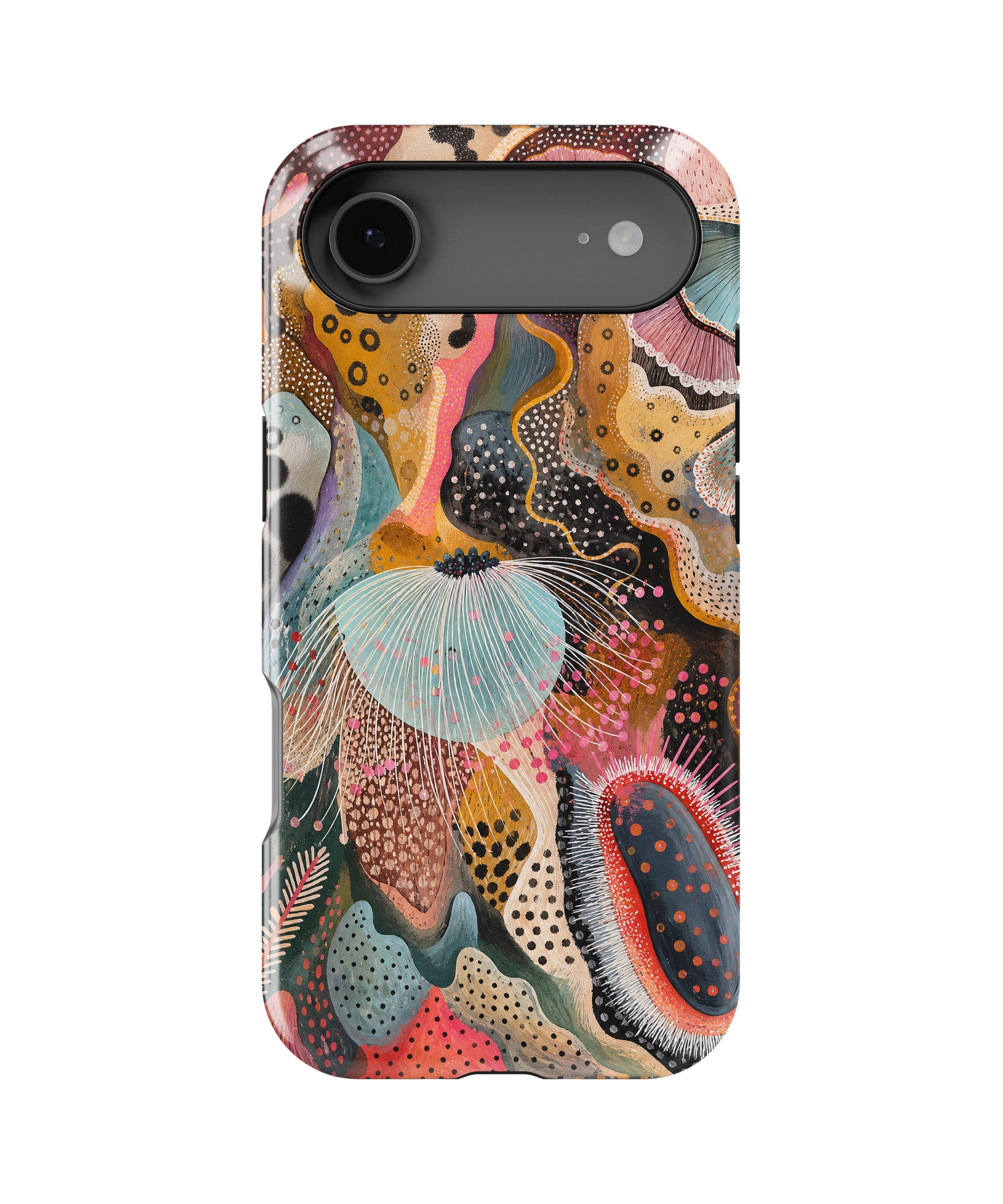 Colorful abstract ocean coral and sea-life collage MagSafe iPhone tough case for iPhone 17 Air