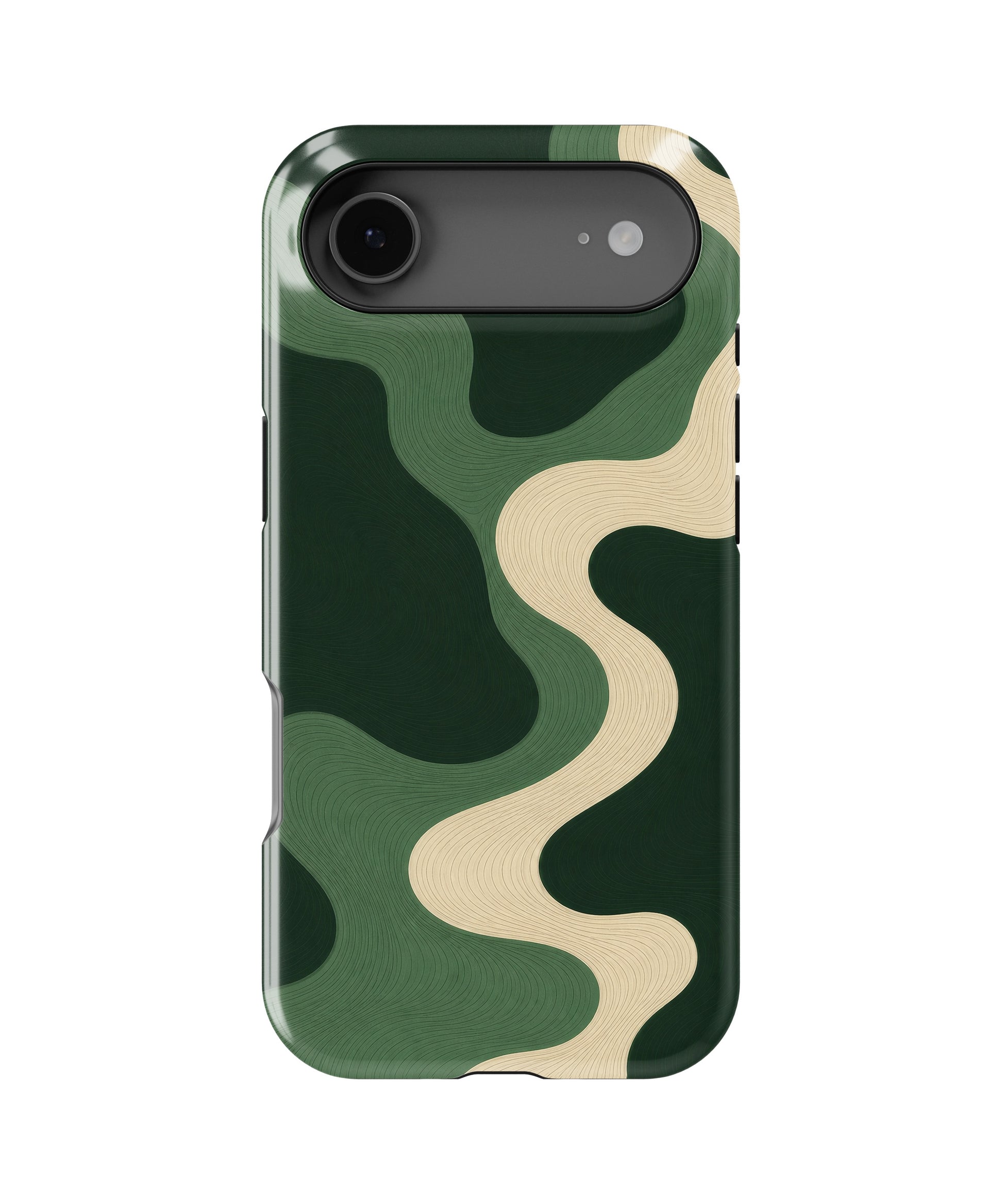 Emerald cream S-curve topographic wave MagSafe iPhone tough case for iPhone 17 Air