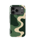 Emerald cream S-curve topographic wave MagSafe iPhone tough case for iPhone 17 Pro