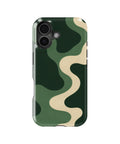 Emerald cream S-curve topographic wave MagSafe iPhone tough case for iPhone 17