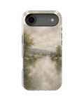 Muted sage misty river countryside landscape MagSafe iPhone tough case for iPhone 17 Air