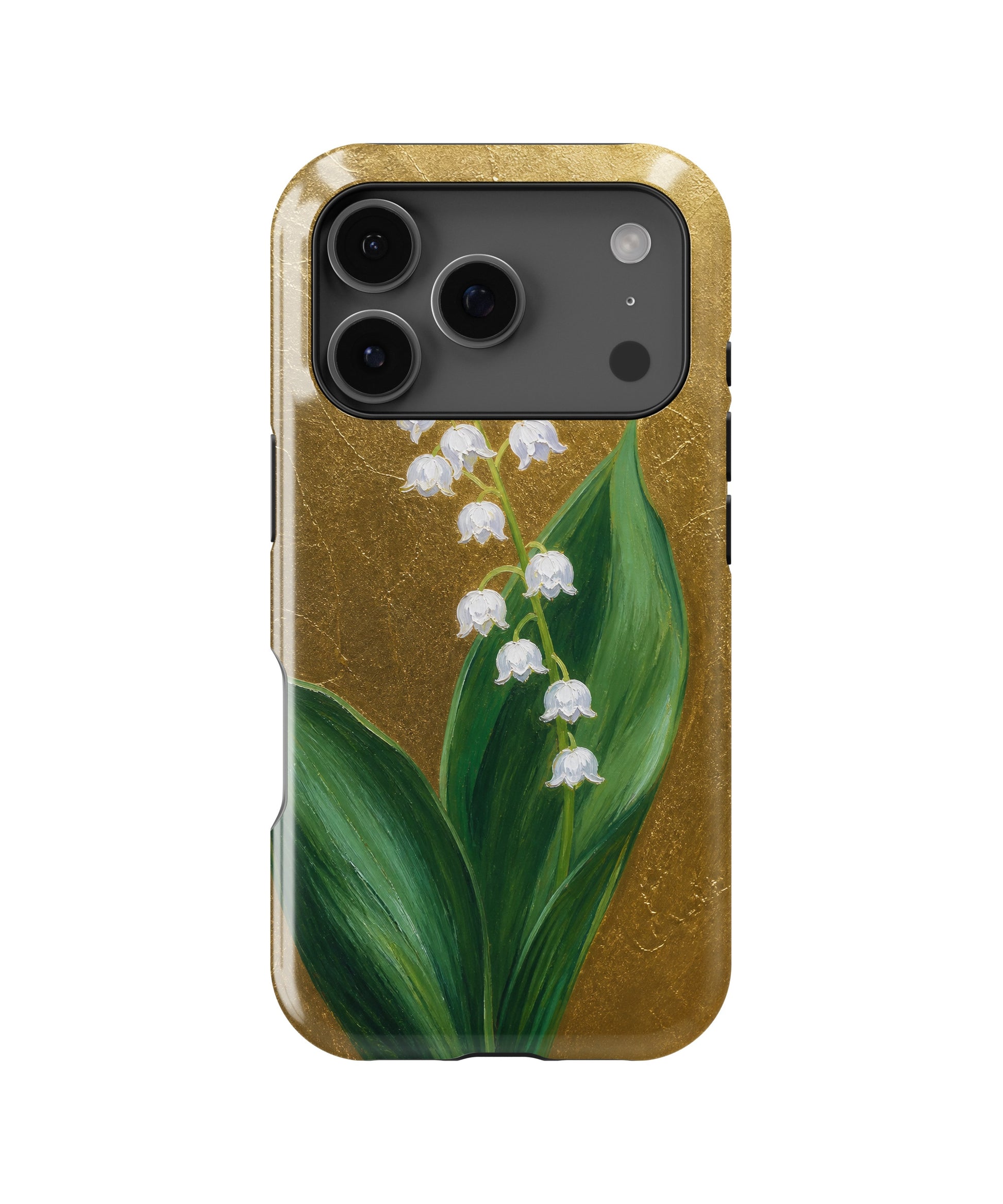 Antique gold lily of the valley botanical MagSafe iPhone tough case for iPhone 17 Pro