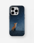 Starry night orange fox oil painting shockproof case for iPhone Pro models